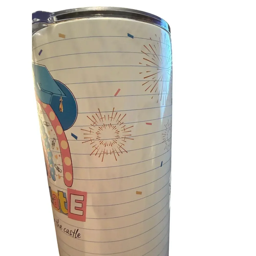 NEW Graduate from the Tassel to the Castle Travel Mug Colorful 30oz